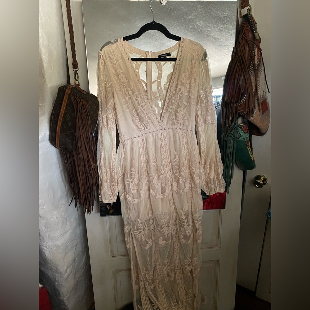 White/cream lace romper